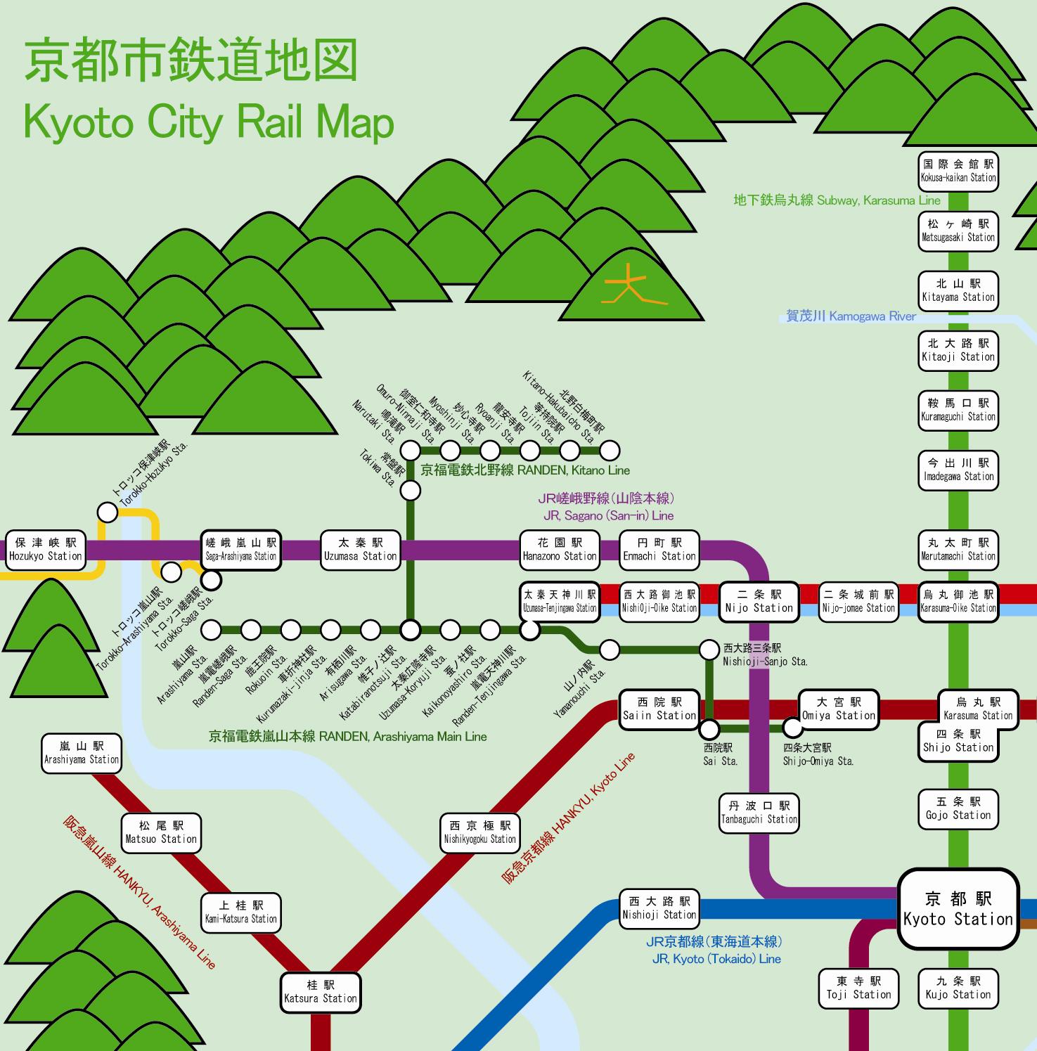 Map/Kyoto Train Map/North-West